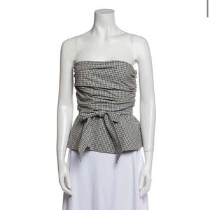 Veronica beard plaid print strapless tube/bustier top
